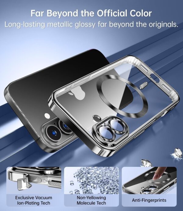 Forcell iPhone 16 Plus MagSafe Electro Θήκη Με Πλαίσιο Σιλικόνης Διάφανη - Silver