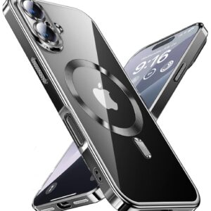 Forcell iPhone 16 Plus MagSafe Electro Θήκη Με Πλαίσιο Σιλικόνης Διάφανη - Silver