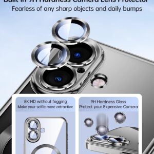 Forcell iPhone 16 Plus MagSafe Electro Θήκη Με Πλαίσιο Σιλικόνης Διάφανη - Silver