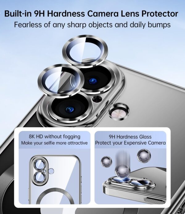 Forcell iPhone 16 Plus MagSafe Electro Θήκη Με Πλαίσιο Σιλικόνης Διάφανη - Silver