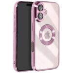 Forcell iPhone 16 Glam Θήκη Με Πλαίσιο Σιλικόνης - Clear Pink
