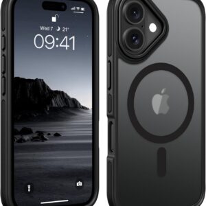 Forcell iPhone 16 Plus MagSafe Color Edge Θήκη Με Πλαίσιο Σιλικόνης Διάφανη - Black