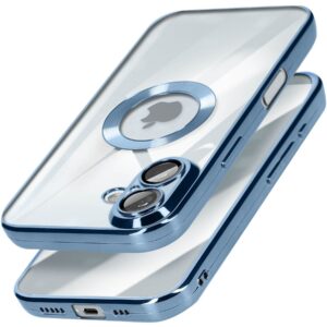 Forcell iPhone 16 Plus Glam Θήκη Με Πλαίσιο Σιλικόνης Διάφανη - Blue