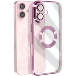 Forcell iPhone 16 Plus Glam Θήκη Με Πλαίσιο Σιλικόνης Διάφανη - Pink