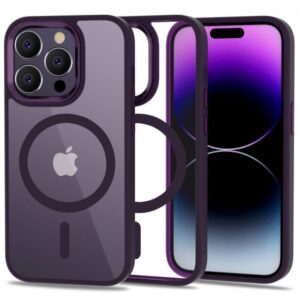Tech Protect iPhone 14 Pro MagSafe Θήκη Με Πλαίσιο Σιλικόνης Διάφανη - Purple