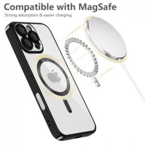 Tech Protect iPhone 16 Pro Max MagSafe Θήκη Με Πλαίσιο Σιλικόνης Διάφανη - Black