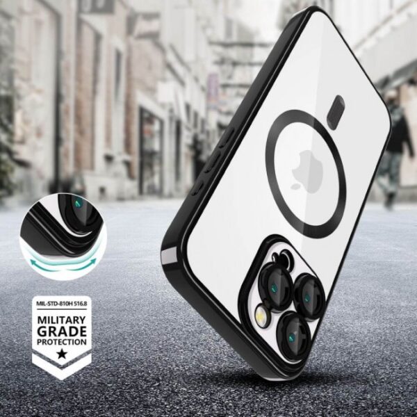 Tech Protect iPhone 16 Pro Max MagSafe Θήκη Με Πλαίσιο Σιλικόνης Διάφανη - Black