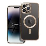 Forcell iPhone 14 Pro MagSafe Electro Θήκη Με Πλαίσιο Σιλικόνης Διάφανη - Gold