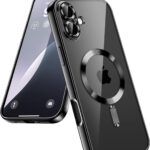 Forcell iPhone 16 MagSafe Electro Θήκη Σιλικόνης Διάφανη - Black