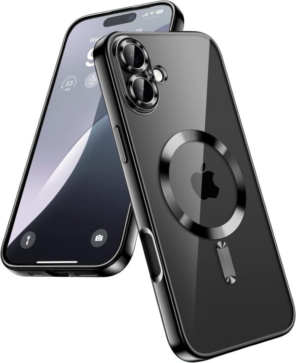 Forcell iPhone 16 MagSafe Electro Θήκη Σιλικόνης Διάφανη - Black