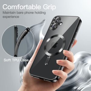 Forcell iPhone 16 MagSafe Electro Θήκη Σιλικόνης Διάφανη - Black