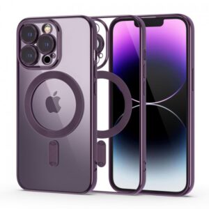 Tech Protect iPhone 14 Pro MagSafe Θήκη Με Πλαίσιο Σιλικόνης Διάφανη - Purple