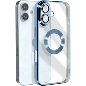 Forcell iPhone 16 Glam Θήκη Σιλικόνης - Clear Blue