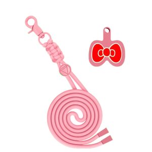 Universal Λουράκι Λαιμού για Smartphone Neck Strap With Hook And Emoji Bow Pink
