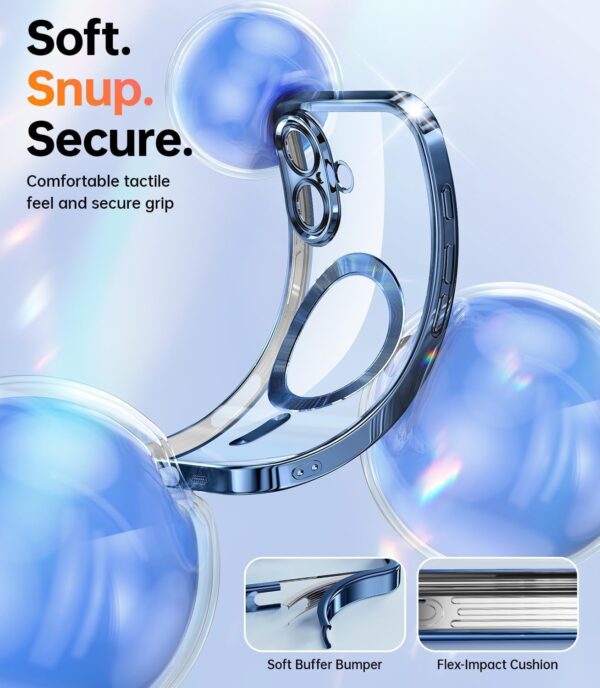 Forcell iPhone 16 Plus MagSafe Electro Θήκη Με Πλαίσιο Σιλικόνης Διάφανη - Blue