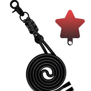 Universal Λουράκι Λαιμού για Smartphone Neck Strap With Hook And Emoji Star Black / Red