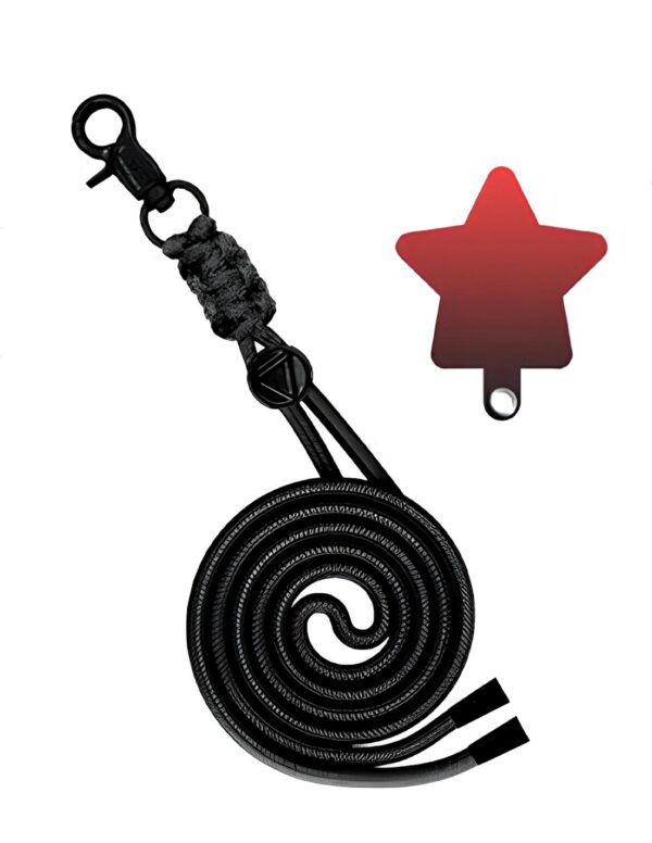 Universal Λουράκι Λαιμού για Smartphone Neck Strap With Hook And Emoji Star Black / Red Universal Λουράκι Λαιμού για Smartphone Neck Strap With Hook And Emoji Star Black / Red