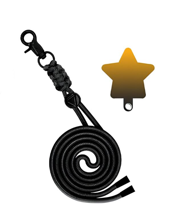 Universal Λουράκι Λαιμού για Smartphone Neck Strap With Hook And Emoji Star Black / Yellow