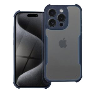 Forcell iPhone 16 Plus Anti Drop Θήκη Με Πλαίσιο Σιλικόνης Διάφανη - Navy