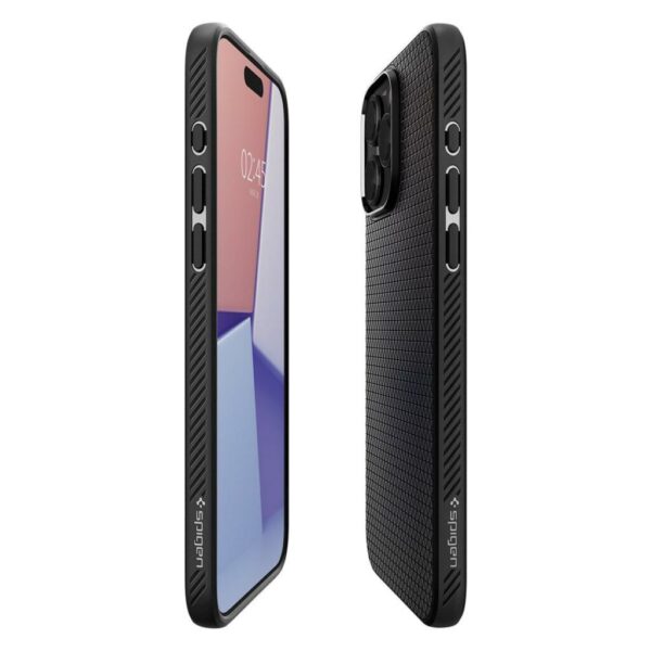 Spigen iPhone 15 Pro Max Liquid Air Θήκη Σιλικόνης - Black