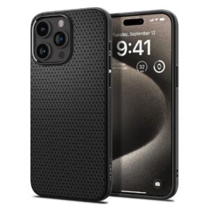 Spigen iPhone 15 Pro Max Liquid Air Θήκη Σιλικόνης - Black