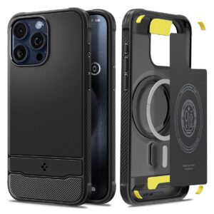 Spigen iPhone 15 Pro Max Rugged Armor Θήκη Σκληρή - Black