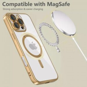 Tech Protect iPhone 16 Pro Max MagSafe Θήκη Με Πλαίσιο Σιλικόνης Διάφανη - Gold