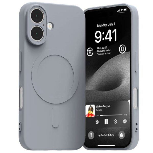 Forcell iPhone 16 Plus MagSafe Θήκη Σιλικόνης - Grey