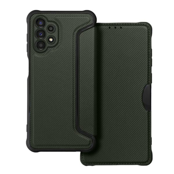 Tel1 Samsung Galaxy A13 4G Razor Carbon Θήκη Βιβλίο - Green Tel1 Samsung Galaxy A13 4G Razor Carbon Θήκη Βιβλίο - Green