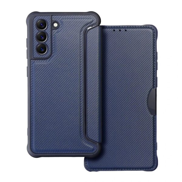 Tel1 Samsung Galaxy S21 FE 5G Razor Carbon Θήκη Βιβλίο - Blue