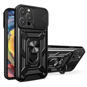 Forcell iPhone 16 Pro Max Hybrid Armor Camshield Θήκη Σκληρή -Black