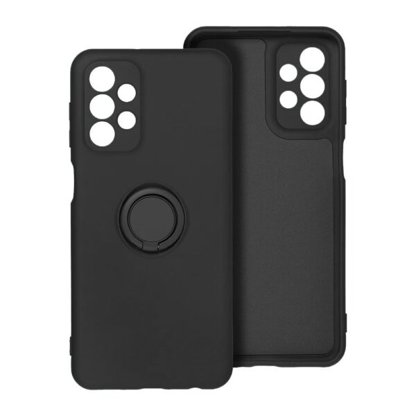 Forcell Samsung Galaxy A52 4G / A52 5G / A52s Metal Ring Holder Θήκη Σιλικόνης - Black