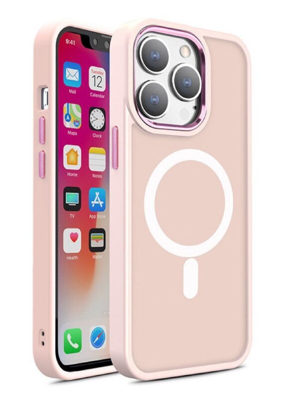 Forcell iPhone 15 Pro Max MagSafe Θήκη Σιλικόνης - Pink