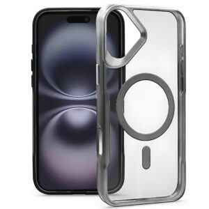 Forcell iPhone 16 Plus MagSafe Ergofit Θήκη Με Πλαίσιο Σιλικόνης Διάφανη - Silver