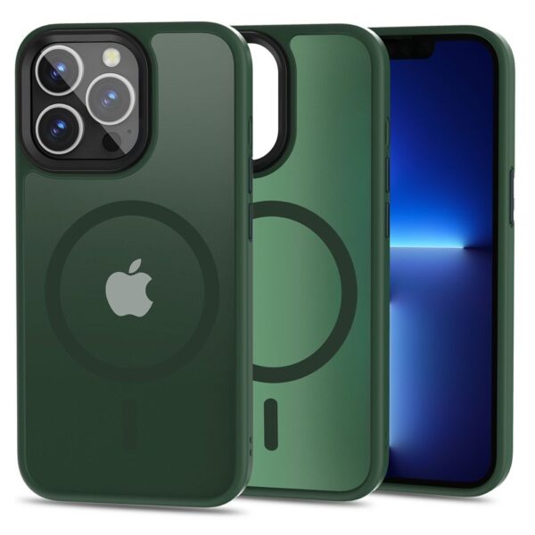 Tech Protect iPhone 13 Pro MagSafe Matte Θήκη Με Πλαίσιο Σιλικόνης - Green
