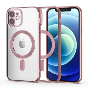 Tech Protect iPhone 12 / 12 Pro MagSafe Θήκη Με Πλαίσιο Σιλικόνης Διάφανη - Rose Gold