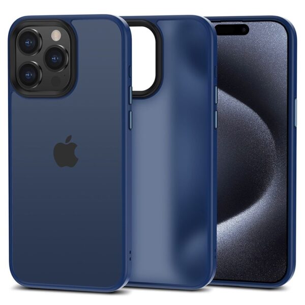 Tech - Protect iPhone 15 Pro Max Θήκη Με Πλαίσιο Σιλικόνης - Matte Navy