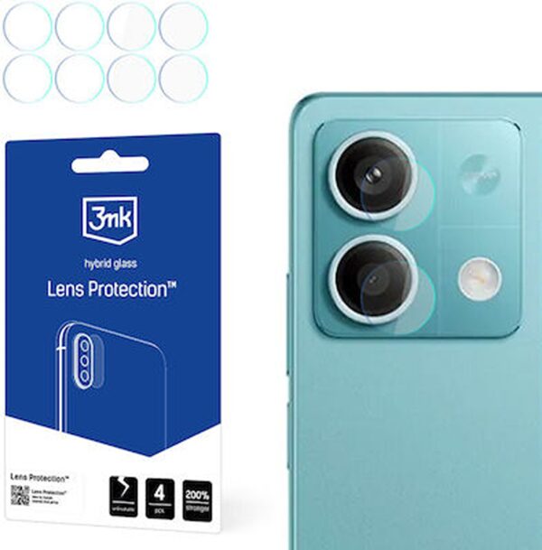 Xiaomi Redmi Note 13 5G Προστασία Κάμερας 3MK 7H Hybrid Glass Lens Protection 4 pcs Tempered Glass
