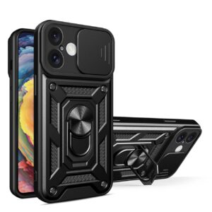 Forcell iPhone 16 Plus Hybrid Armor Camshield Θήκη Σκληρή - Black