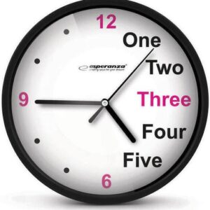 Esperanza Prague Ρολόι Τοίχου Πλαστικό Μαύρο 20cm