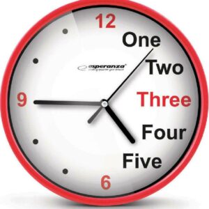 Esperanza Prague Ρολόι Τοίχου Πλαστικό Κόκκινο 20cm