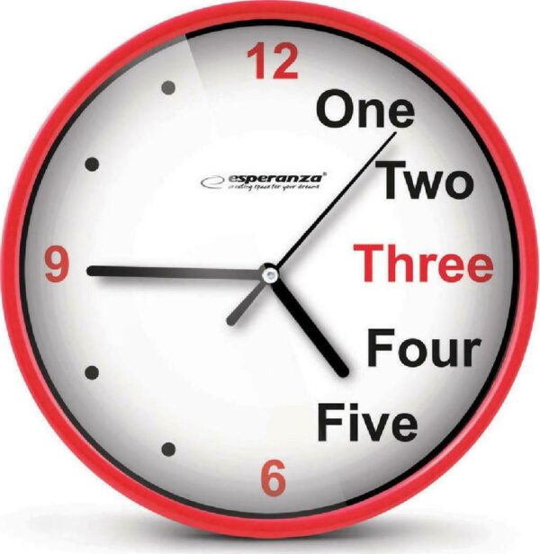 Esperanza Prague Ρολόι Τοίχου Πλαστικό Κόκκινο 20cm Esperanza Prague Ρολόι Τοίχου Πλαστικό Κόκκινο 20cm
