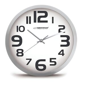 Esperanza Zurich Αθόρυβο Ρολόι Τοίχου Μεταλλικό Λευκό 25cm