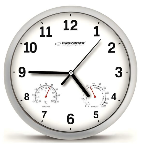 Esperanza Lyon Ρολόι Τοίχου Πλαστικό Λευκό 25cm
