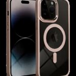 Forcell iPhone 16 Pro Max MagSafe Color Edge Θήκη Με Πλαίσιο Σιλικόνης Διάφανη - Pink