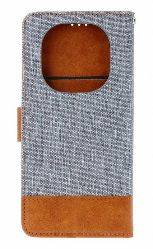 Tel1 Xiaomi Redmi Note 14 Pro 5G / 14 Pro Plus 5G / Poco X7 5G Jeans Θήκη Βιβλίο - Gray