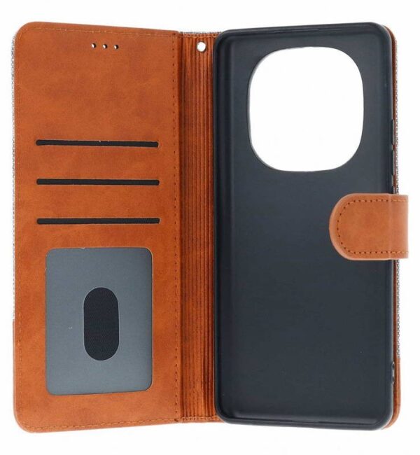 Tel1 Xiaomi Redmi Note 14 Pro 5G / 14 Pro Plus 5G / Poco X7 5G Jeans Θήκη Βιβλίο - Gray