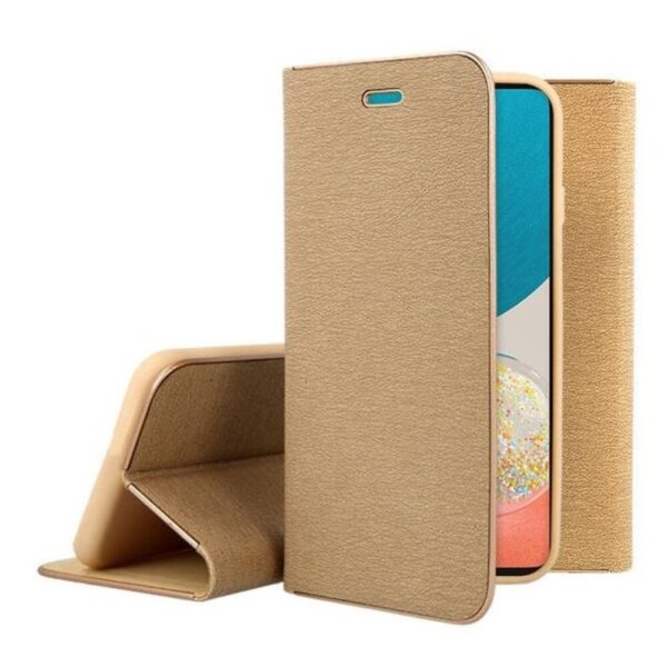 Tel1 Samsung Galaxy A52 4G / A52 5G / A52s Luna Carbon Θήκη Βιβλίο - Gold