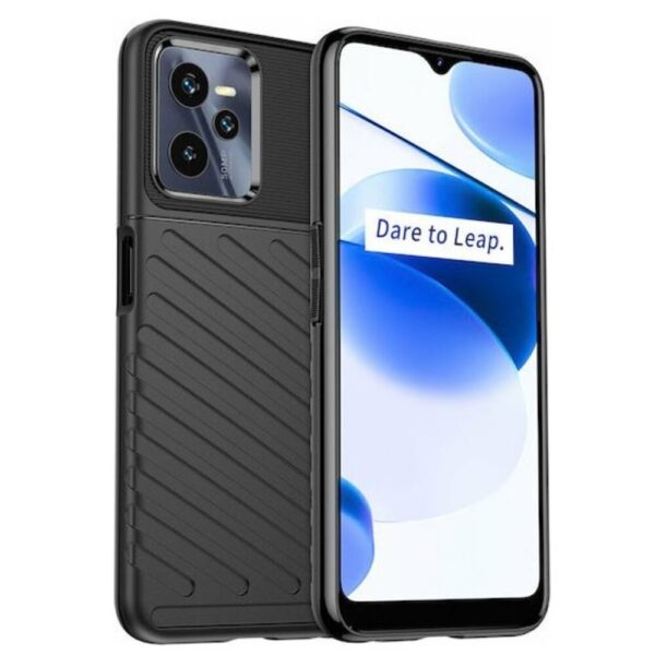 Forcell Realme C35 Thunderbolt Θήκη Σιλικόνης - Black