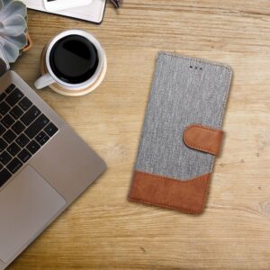 Tel1 Xiaomi Redmi Note 14 5G Jeans Θήκη Βιβλίο - Grey